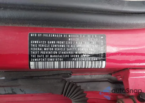 2013 Volkswagen Beetle 2.5L из США, поврежденный, VIN 3VW5P7AT1DM818744